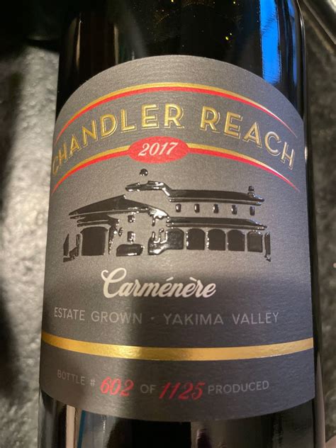 2017 Chandler Reach Vineyards Carménère Usa Washington Columbia