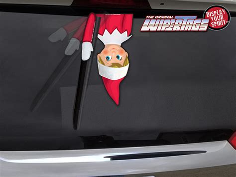 Elfy The Elf On A Wiper Waving Wipertag With Decal Sticker Attach To