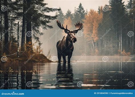 Wildlife Photography with Moose in Natural Habitat Stock Illustration ...