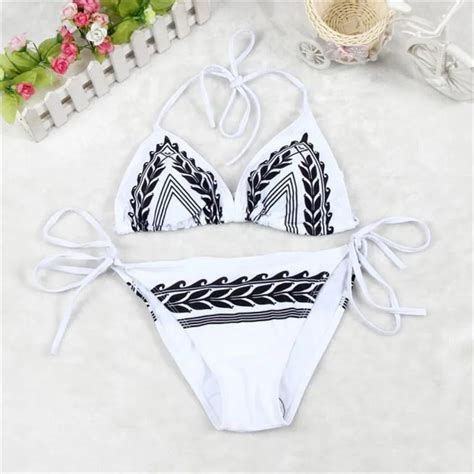 Snowshine Ylw Women Printing Backless Frenum Polyester Fibre Bikini