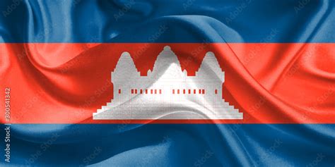 Cambodia Flag Flag Of Kamboja Waving Cambodian Flags 3d Realistic