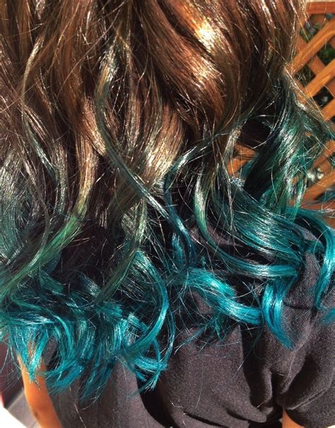 Blue And Brown Ombre Dyed Hair Blue Turquoise Hair Ombre Dip Dye Hair