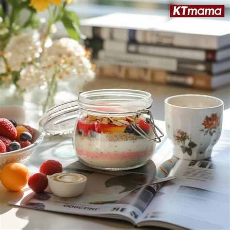 Ktmama Airtight Glass Jars Set Of With Lids Oz Food Storage Jar