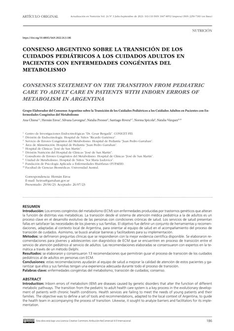 Pdf Consenso Argentino Sobre La Transici N De Los Cuidados