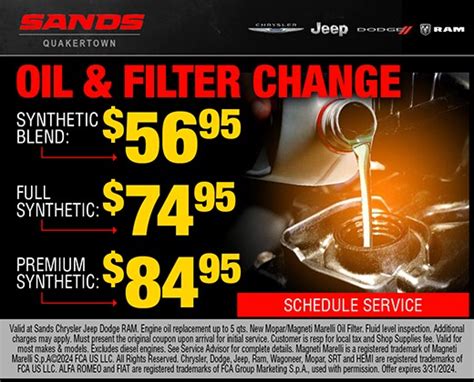 Service Specials from Sands Chrysler Jeep Dodge RAM | Sands Chrysler ...