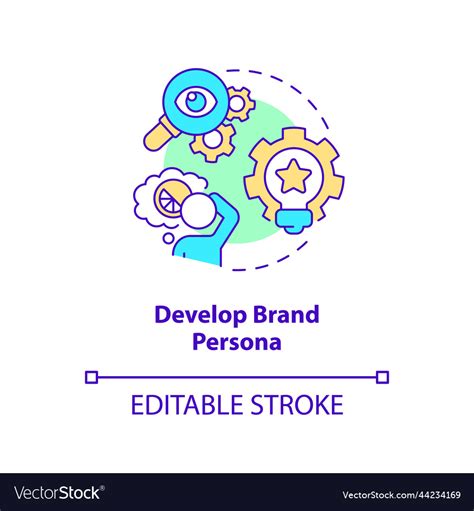 Develop brand persona concept icon Royalty Free Vector Image