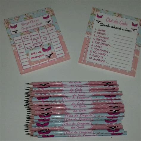 Kit Brincadeiras Chá de Lingerie Lápis Elo