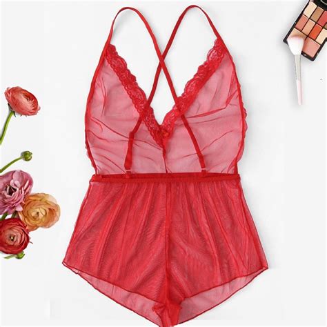 Ydkzymd Women Plus Size Sexy Lingerie Set One Piece Lace Babydoll