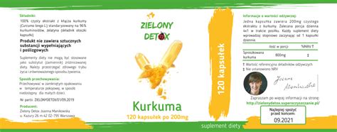 Kurkuma Kapsułki Zielony Detox Joanna Manikowska