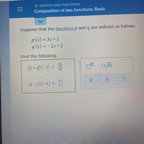 Solved Graphs And Functions Composition Of Two Functions