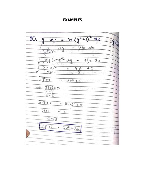 Solution Separable Differential Equation With Examples Studypool