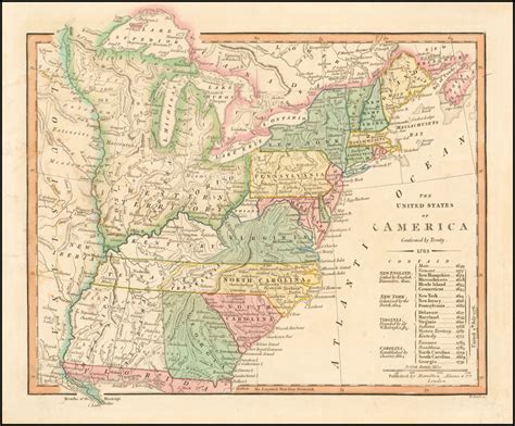 North America Map In 1783 United States Map