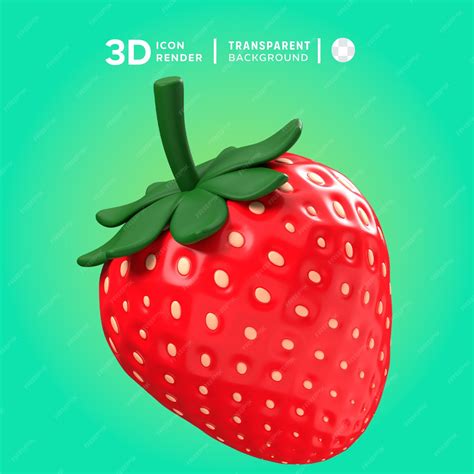 Premium Psd Strawberry 3d Illustration Rendering