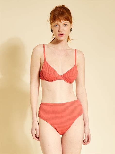 Braguita De Bikini De Microfibra Con Textura Rojo Frambuesa Kiabi