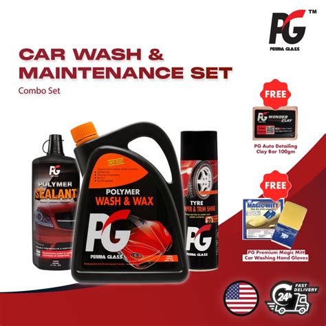 Basic Wash Shine Combo Kit Pg Car Shampoo Wash Wax L Pg Polymer