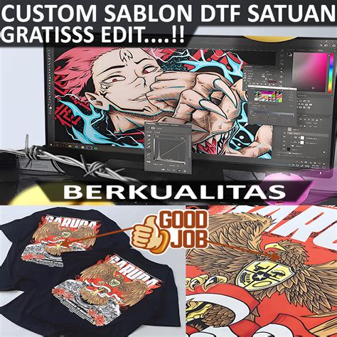 Jual Sablon Setrika Sablon Dtf Custom Free Jasa Edit Tinggal Pasang