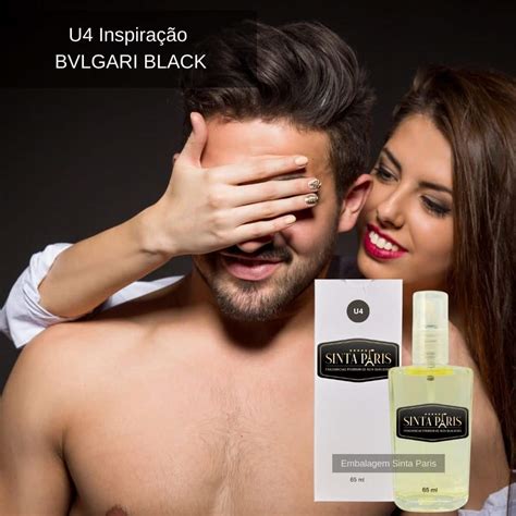 Perfume Contratipo Unissex U4 65ml Inspirado Em BVLGARI BLACK