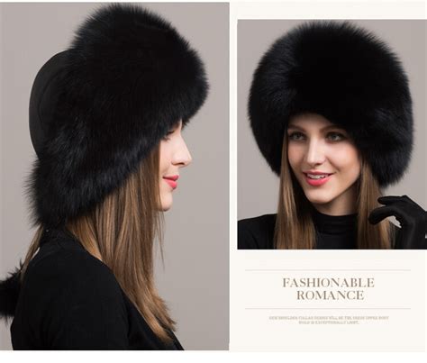 Chapeau En Fourrure Renard Moelleux Pour Femme Chapeau Russe Hiver Plus