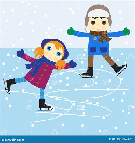 Ice Skating Cartoon Vector | CartoonDealer.com #22229861