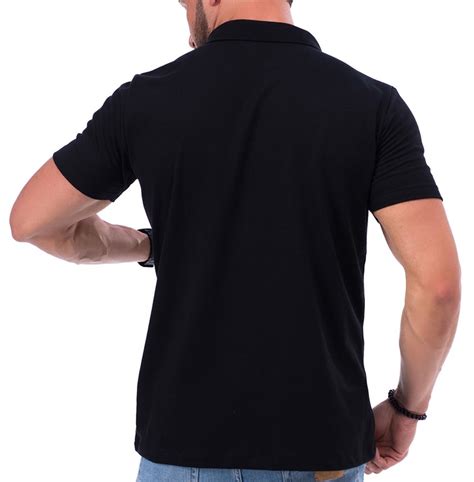 Camiseta Polo Masculina Algodão Básica Lisa Premium Preta Compre