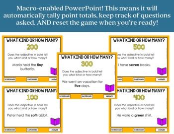 Adjectives Jeopardy Style Review Game Show By Create Abilities Tpt