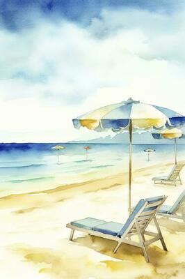 Watercolor Beach Background Stock Photos, Images and Backgrounds for ...