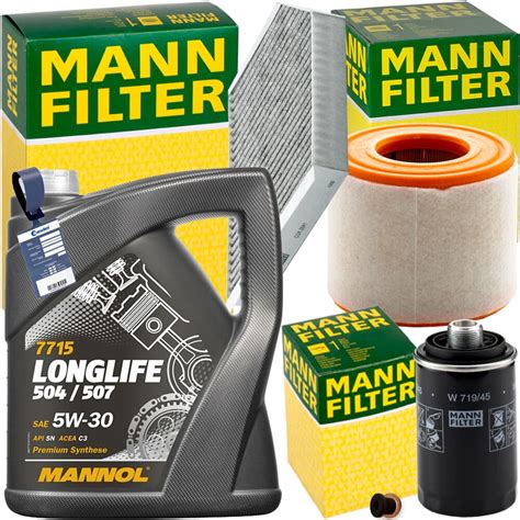 MANN INSPEKTIONSPAKET 5L MANNOL 504 5W 30 ÖL passend für AUDI A6 C7 180