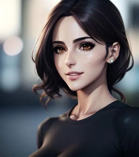 Semi Realistic Anime Girl Skin Highlights Hair Hig