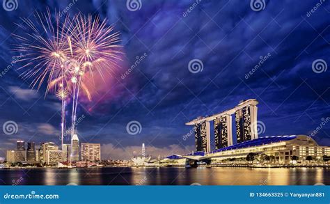 beautiful fireworks display  national day parade  marina bay