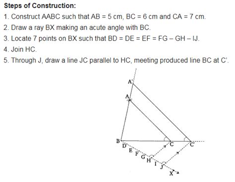 Construct A Triangle With Sides 5 Cm 6 Cm And 7 Cm And Then Another