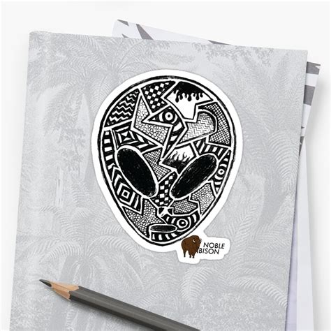 "Alien Head Graffiti" Stickers by Noble Bison | Redbubble