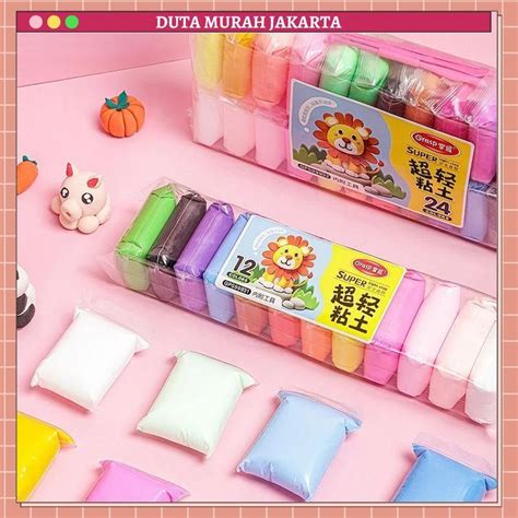 Jual Clay Polymer Mainan Anak Isi 12pcs Edukasi Slime Clay Dough Colour