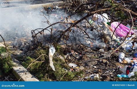 Incineration of waste editorial stock photo. Image of flowing - 83521433