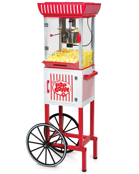 Nostalgia Pc Rw Ounce Kettle Popcorn Cart Makes Cups Of