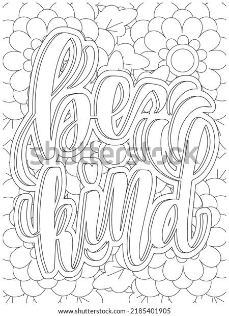 Inspirational Quotes Coloring Page Flower Background Stock Vector