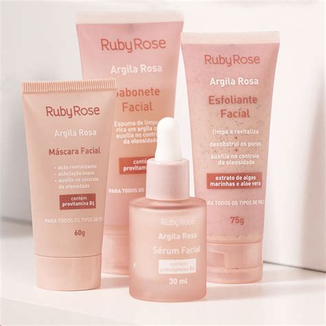 Ruby Rose Argila Rosa Linha Facial Fasc Nio Por Esmaltes