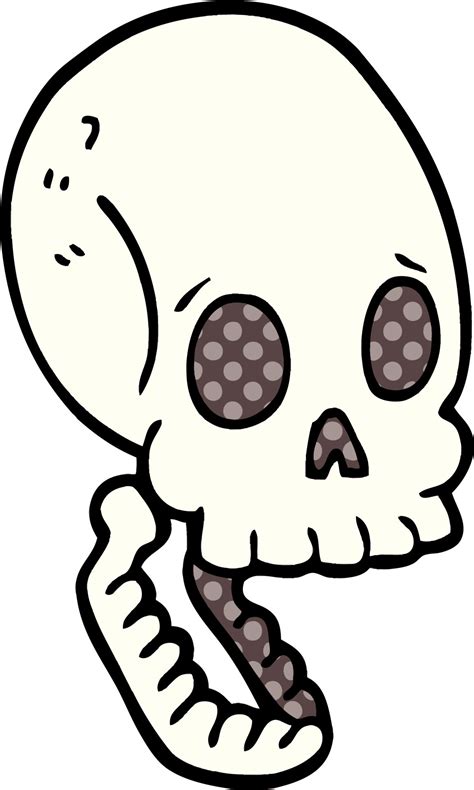 cartoon doodle skull  vector art  vecteezy
