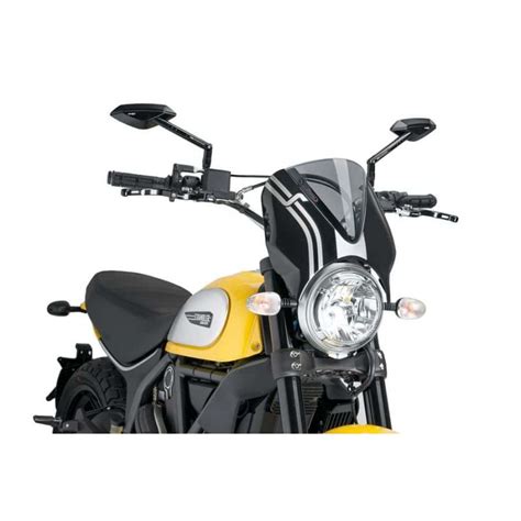 Saute Vent Puig Retrovision Pour Ducati Scrambler Classic Look Carbone