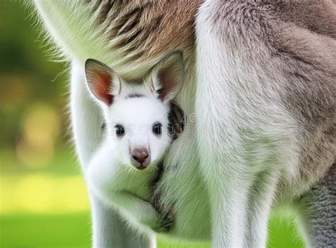 Close Up Of Kangaroo Joey Peeking Out Of Its Mother S Pouch Ai Image Generated Stock