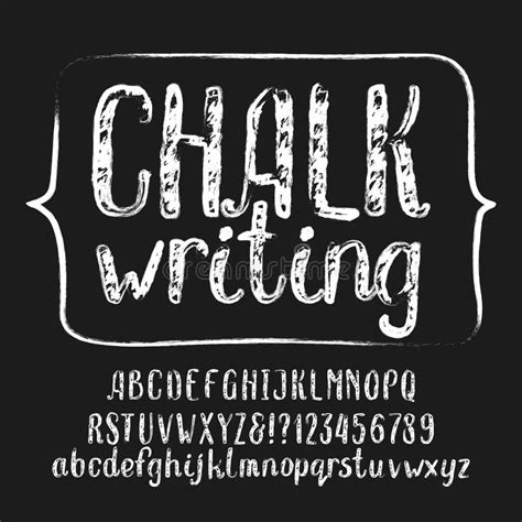 Chalk Writing Alphabet Font Hand Drawn Uppercase And Lowercase Letters