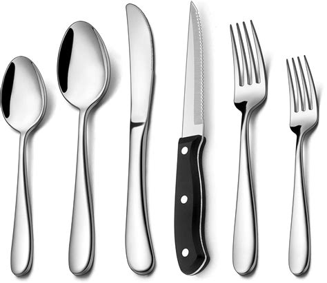 48 Piece Heavy Duty Silverware Set With Steak Knife For 8