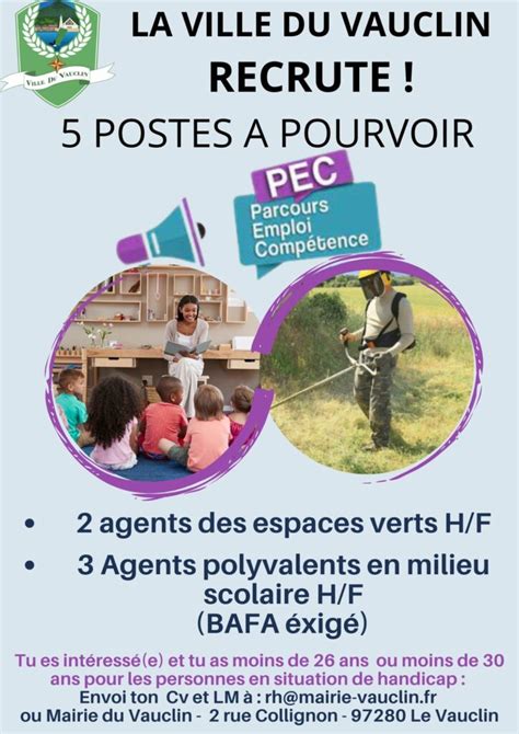 Alerte Recrutement 5 Contrats PEC Agents En Espace Vert H F Et