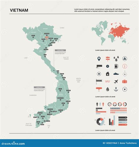 Vector Map Of Vietnam High Detailed Country Map With Division Cities