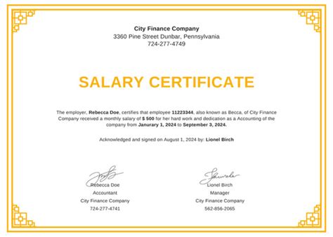 Salary Certificate Formats 16 Printable Word Excel And Pdf