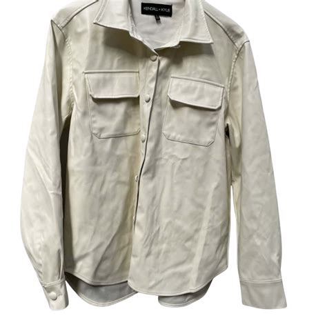 Kendall And Kylie Womens Size L Button Up Jacket Beige