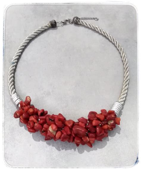 Collana Di Corallo Rosso Corallo Bamb Girocollo Pietre Naturali