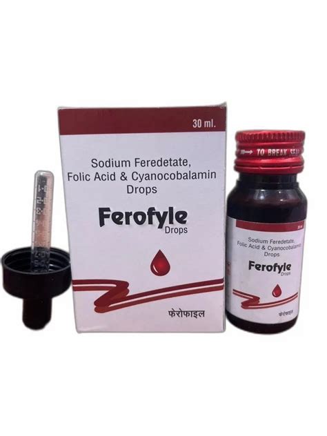 Ferofyle Drops Iron Drop Sodium Feredetate Folic Acid And Cyanacobalamin Drops At Rs 85 Bottle In