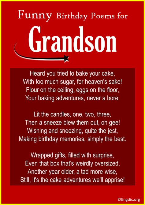 10 Birthday Poems For Grandson Best Short And Funny Engdic