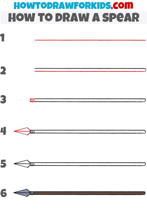 How To Draw A Spear Easy Drawing Tutorial For Kids