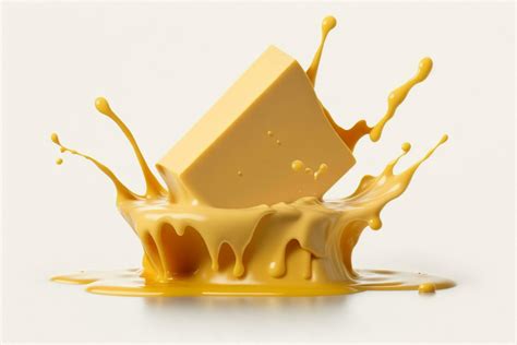 A Delicious Melting Cheese Splash In A Realistic Style Hot Cheese Or